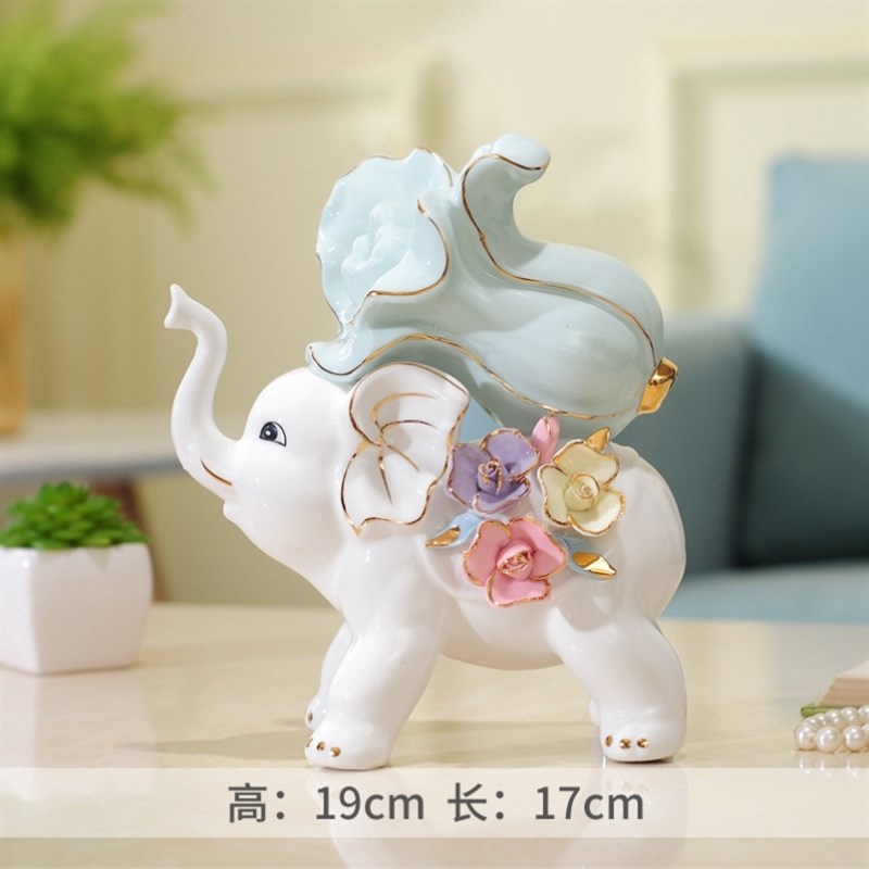 新房装饰品摆件高档大气创意陶瓷客厅电视柜酒柜招财乔迁新居礼品