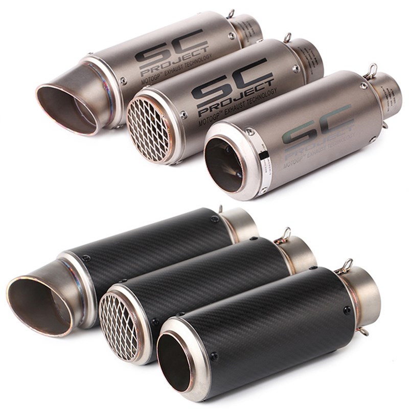 摩托车改装跑车SC直排天蝎排气管通用地平线川崎大排量炮筒炸街声