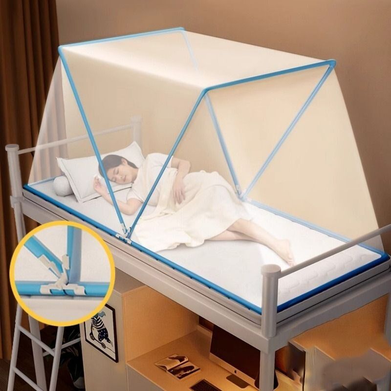 学生宿舍折叠蚊帐2024新款家用单人F床免安装床上帐篷上下床罩支