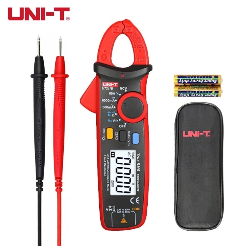 优利德UNI-TUT211B交直流60A钳形表高精度钳型万用表电流钳表