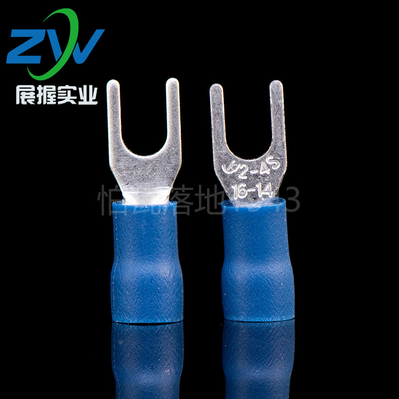 国标SV2-4紫铜叉形引进预绝u缘端头 冷压护套接线端子1000祇 厚0.