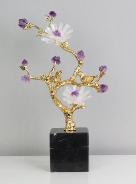 发财树摆件轻奢风高级感简约酒柜客厅玄关样板房软装乔迁新居礼品