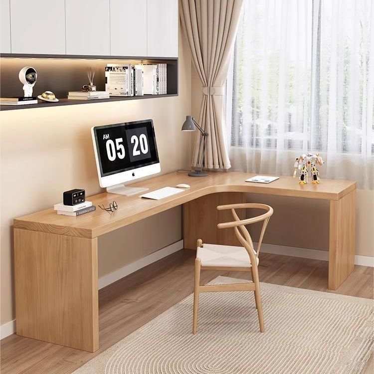 实木家用电脑桌办公拐角桌 转角桌现代简约书桌L型学习桌写字桌子