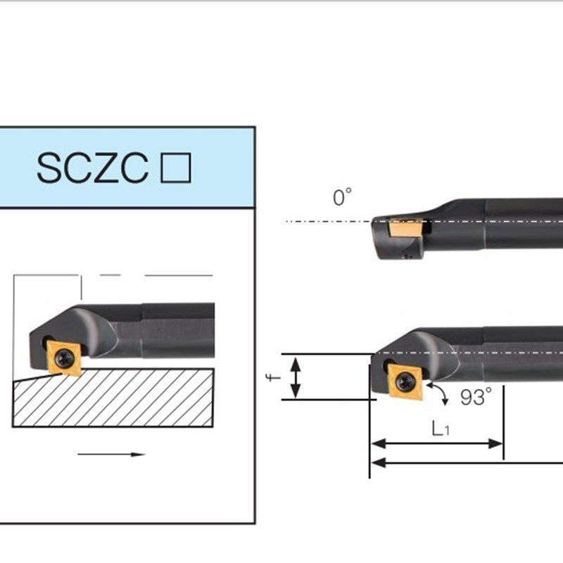 数控车刀93度菱形内孔反钩刀背镗刀杆S10K-SCZCR06/S25S-SCZCR09