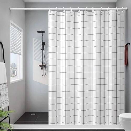 卫生间磁性浴帘套装浴室防水布淋浴房隔断帘挡水条干湿分离免打孔