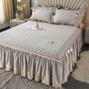 床套三件套 夹棉床裙单件二合一床笠带裙边单独席梦思床罩2023新款
