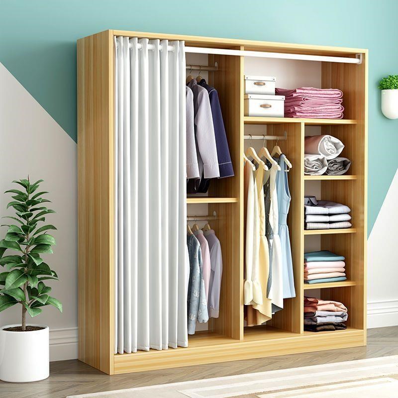 简易衣柜家用现代简约门卧室组合出租屋实木板式出租房用儿童衣橱