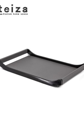 Oteiza现代简约金属皮革木质托盘客厅茶几摆件样板间售楼部装饰品