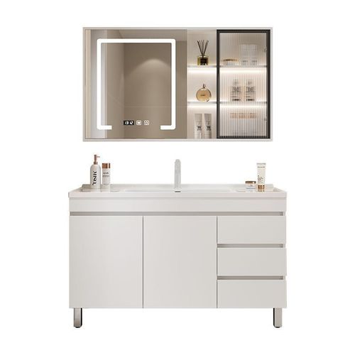 JONIMW橡木烤漆浴室柜组合卫生间洗手脸盆洗漱台一体陶瓷盆落地柜