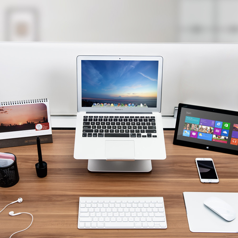 埃普 笔记本支架AP-2铝合金macbook办公室桌面旋转增高托架电脑架