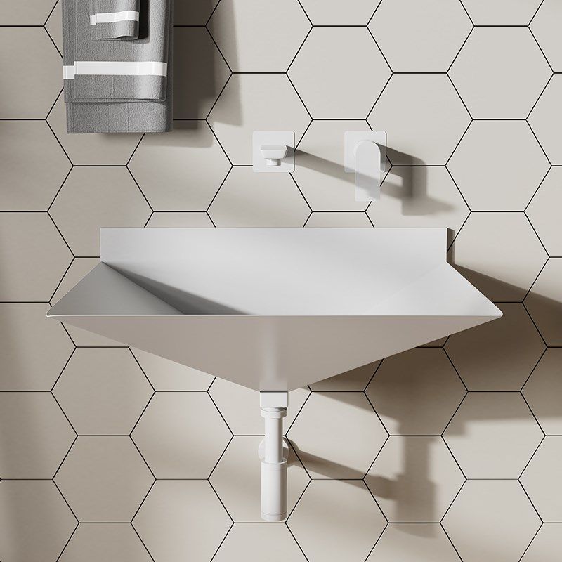 不锈钢艺术洗手盆一体壁挂式洗脸盆酒店卫生间挂墙洗漱池面盆创意