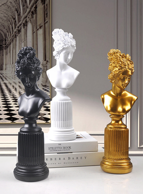 欧式希腊女神雕塑人像摆件 创意家居客厅艺术石膏像树脂装饰摆设