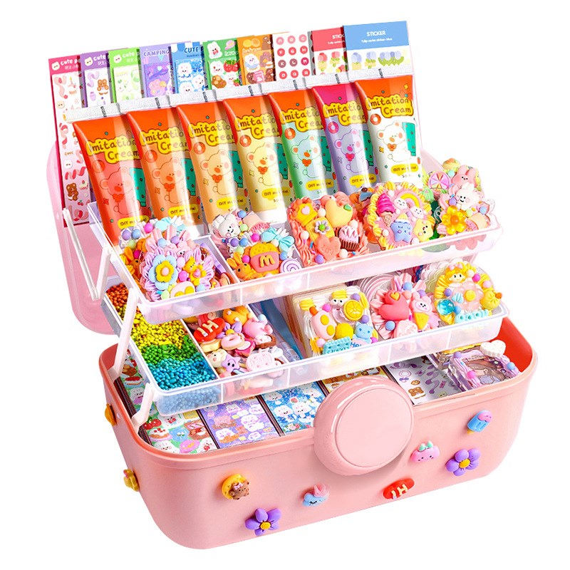 奶油胶咕卡套装儿童豪华diy材料手工制作咕卡盘女孩贴纸玩具全套