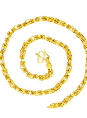 黄铜镀金男士细龙骨项链 男简约旅游纪念演绎道具首饰品厂家