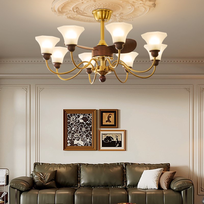 餐桌风扇灯c吊扇灯中古风客厅吊灯高级感创意个性艺术2025新款灯