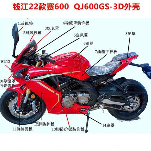 原厂 22款赛600  QJ600GS-3D 脚防护板 外壳 大灯倒车镜油箱等