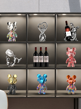 小众新款网红熊摆件积木熊暴力熊店铺客厅酒柜电视柜儿童房装饰品