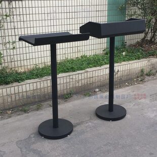 黑色讲台 演讲台迎宾台 接待台餐厅发言台商城主持台咨客讲桌简易