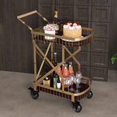 高档酒店送餐车酒水车家用小推车商用手推车超市移动购物车可折叠