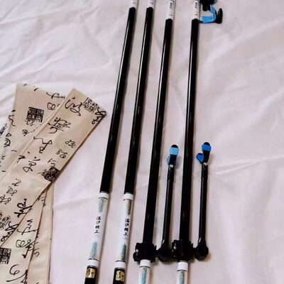 金标版湛泸精工抄网竿三代目振出碳素可定位抄网杆伸缩超硬超轻杆