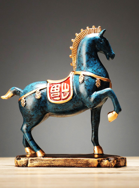 马摆件客厅玄关工艺品房间办公室桌装饰摆设公司乔U迁新店开业礼