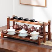 实木茶杯架新中式 茶壶茶具展示架茶器茶宠摆放架桌面紫砂壶置物架