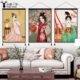 中式 饰画卧室床头挂毯餐厅挂布 古典仕女图布艺挂画客厅沙发背景装