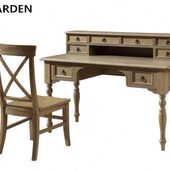 乡村复古风做旧白蜡实木书房写全实木办公桌台 橡木简约美法式 包邮