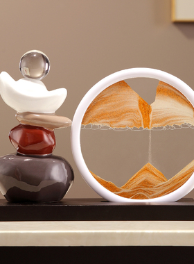 时来运转流d沙画摆件客厅电视柜酒柜装饰品轻奢高档高级感乔迁礼