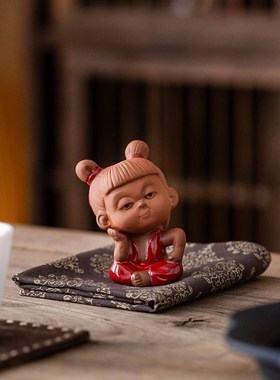 哪咤茶宠摆件精品创意可养紫砂茶玩个性茶具茶盘配件家居摆设