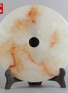 天然玉石平安扣摆件电视柜酒柜客厅玄关乔迁送礼工艺品博古架摆件