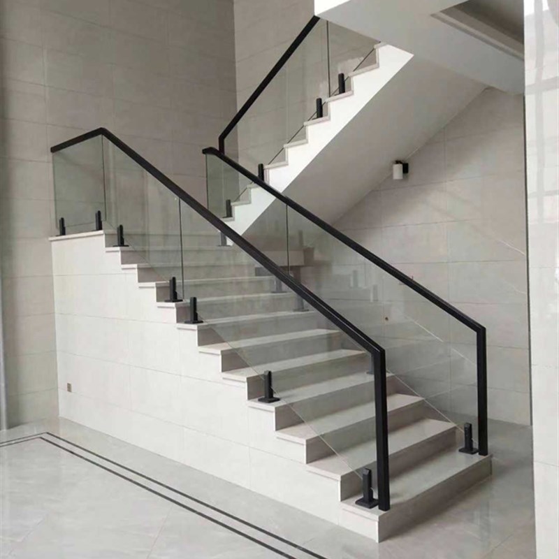 楼梯玻璃扶手超白钢化玻璃楼梯栏杆玻璃槽茶色玻璃栏杆扶手