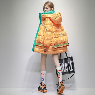 2025冬新款亮面免洗羽绒服女中长款修身显瘦时尚洋气鹅绒服外套女