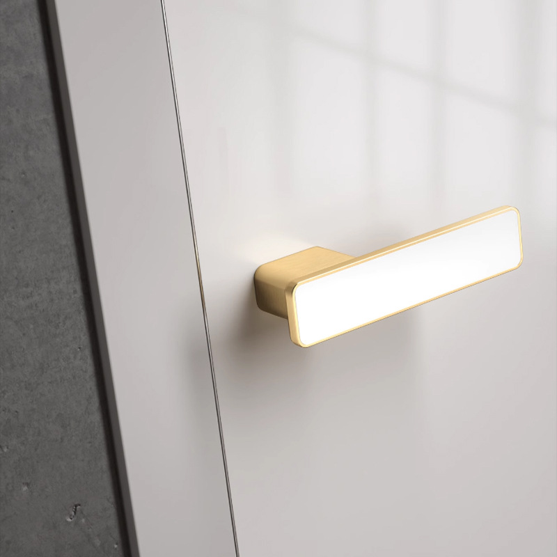 极简现代简约生态锁磁吸静音家用门锁金色锌合金卧室房门机械门锁