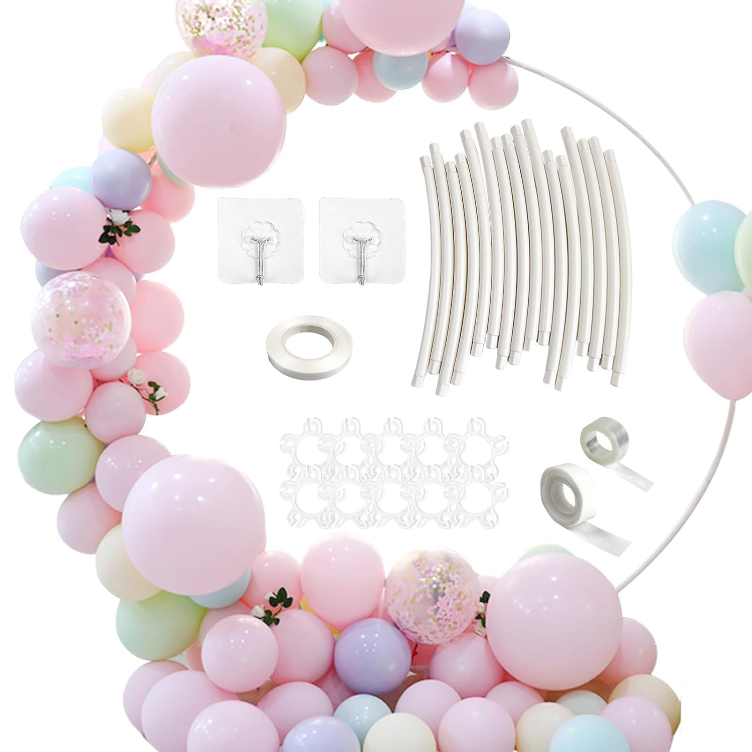 圆形气球拱门套装可重复使用的气球花架支架气球工具拱门框架