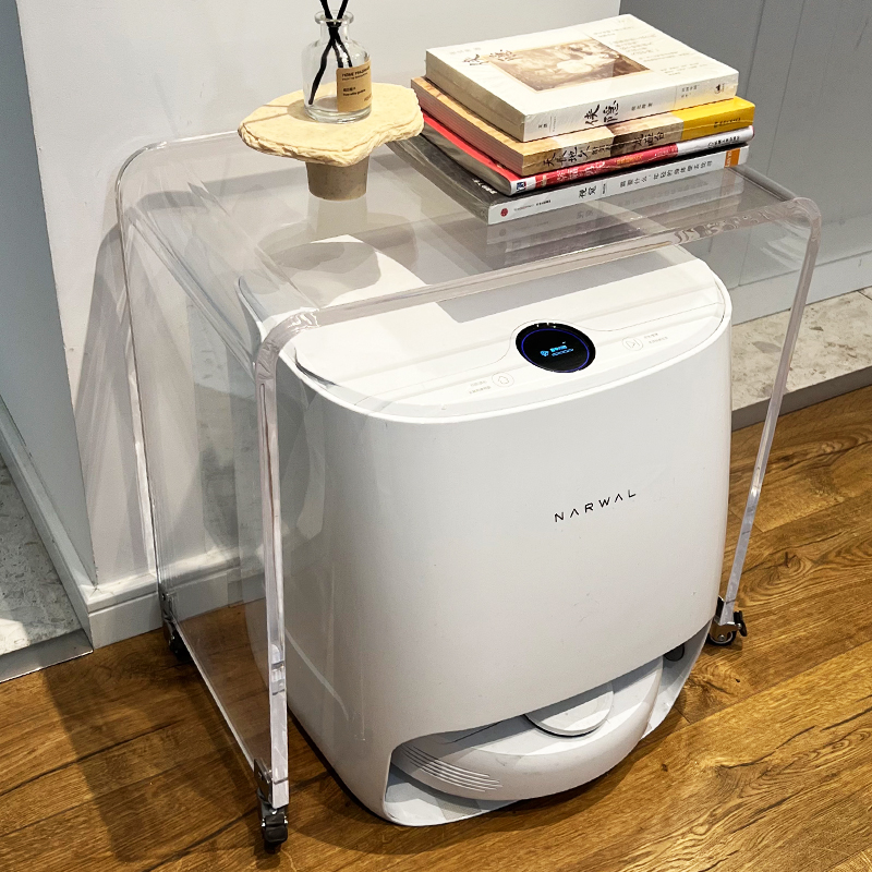 亚克力云鲸伴侣扫地机器人s置物架透明边几科沃斯X1N9石头G10带轮