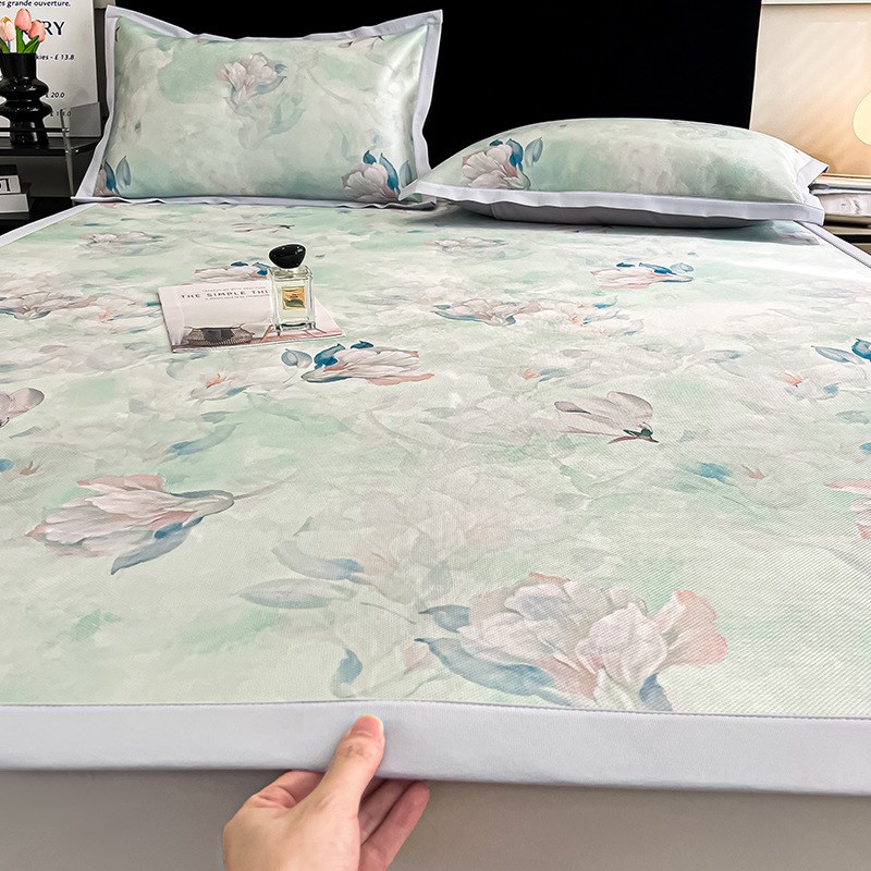 夏天冰丝凉席床垫三件套家用空调席凉感床单夏凉垫可机水洗软席子