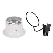 10X 修表放大镜 15X白色塑料带夹放大镜 带夹式 目镜放大镜