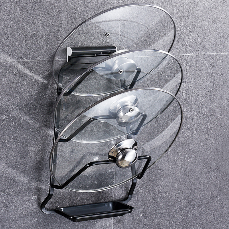 锅盖架厨房置物架收纳架放锅盖架子菜板砧板架挂架台面.免打孔家