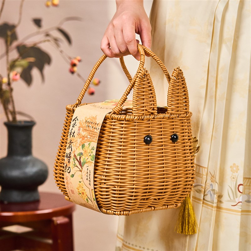 2025新款月饼礼l盒包装盒蛋黄酥篮子中秋高档冰皮礼品盒定制空盒