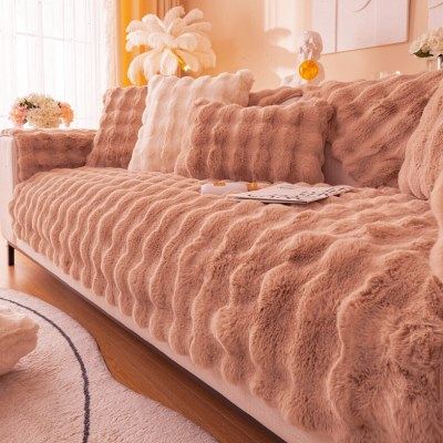 北欧简约现代冬款毛绒沙发垫冬季加厚法兰绒坐垫全包防滑盖布套罩,居家布艺,沙发垫,淘宝优惠券,粉丝福利购,淘宝优惠卷