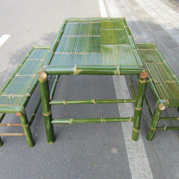 竹家具成套餐厅楠竹桌椅 餐厅饭店长条桌凳  长条餐凳 农家桌椅