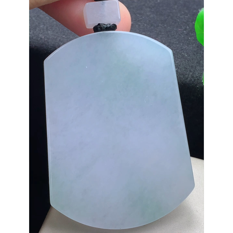 缅甸天然A货玉石翡翠 老坑冰种 手工精雕 无事牌吊坠