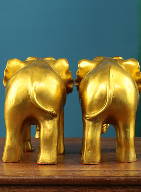 纯铜招财吸水大象一对铜象摆件财福家居玄关酒柜公司工艺礼品包邮