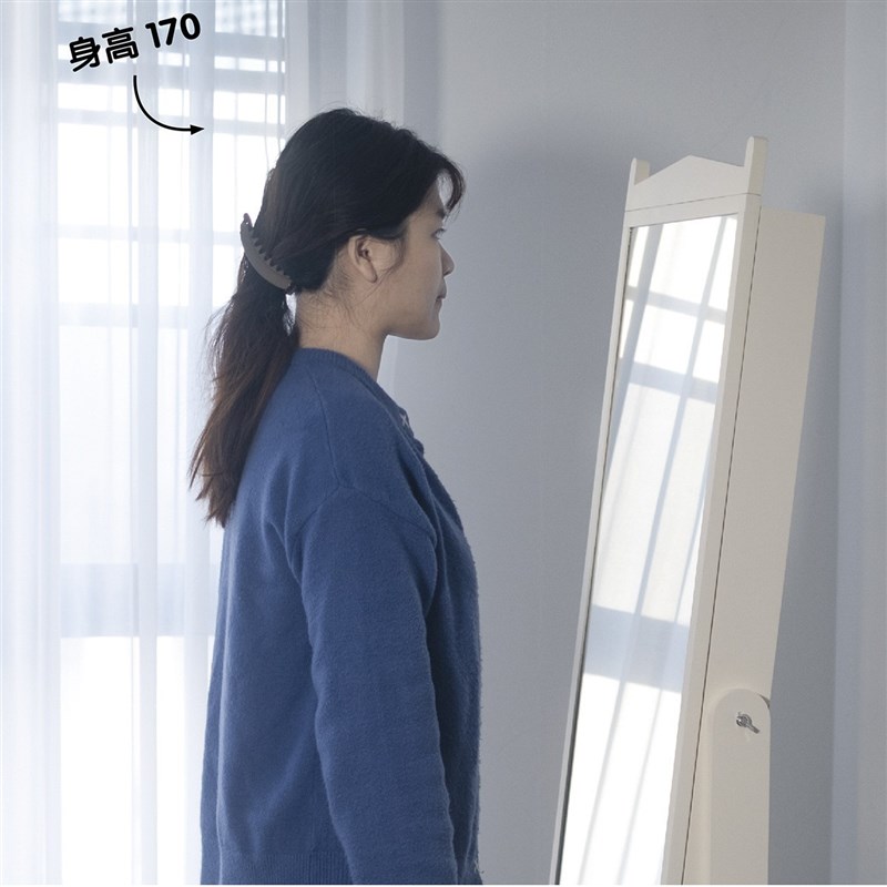 木质穿衣镜全身落地镜家用卧室旋转收纳挂衣架一体收纳镜柜可移动