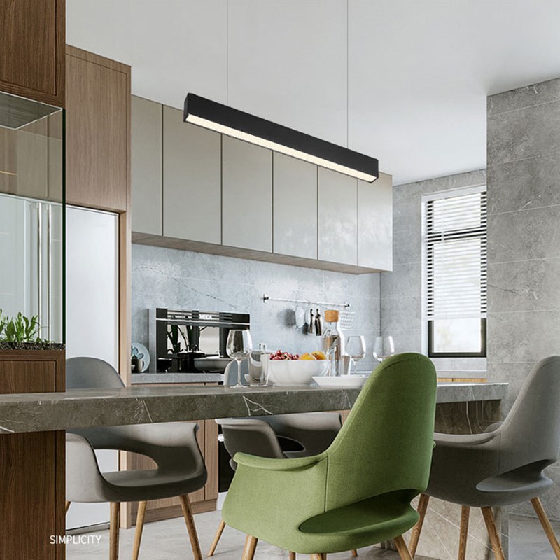 无缝拼接LED长条办公室吊灯健身房店铺展厅超市台球室线性条形灯