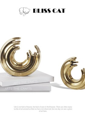 现代创意工艺品摆件简约样板间售楼处家居花瓶花器雕塑软装饰品