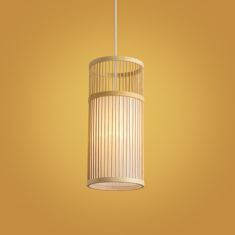 现代中式吊灯简约阳台竹编灯笼创意吊灯工艺茶楼古典餐厅吊灯三头