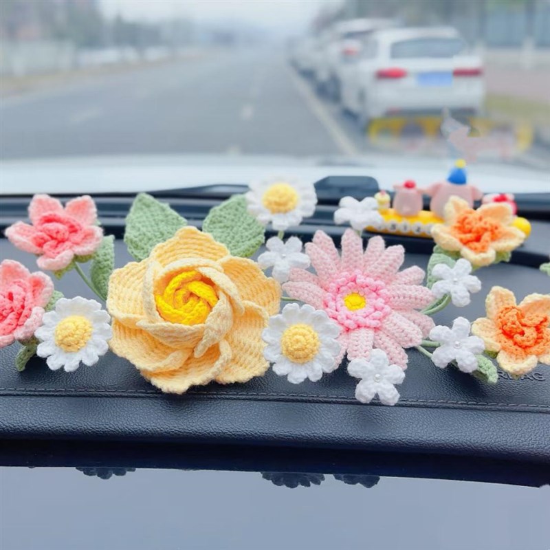 diy一路生花手工编织花束DIY材料包自制一路顺风摆件出风口夹全套