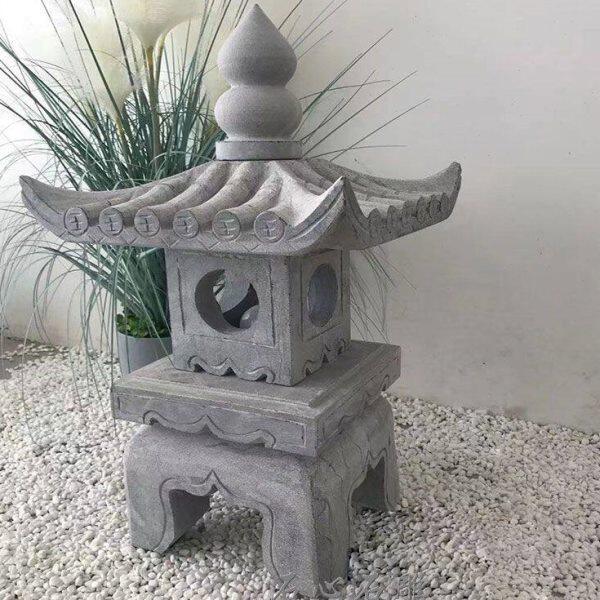 石灯笼庭院石灯中式草坪灯青石仿古石头灯花园落地灯石雕摆件